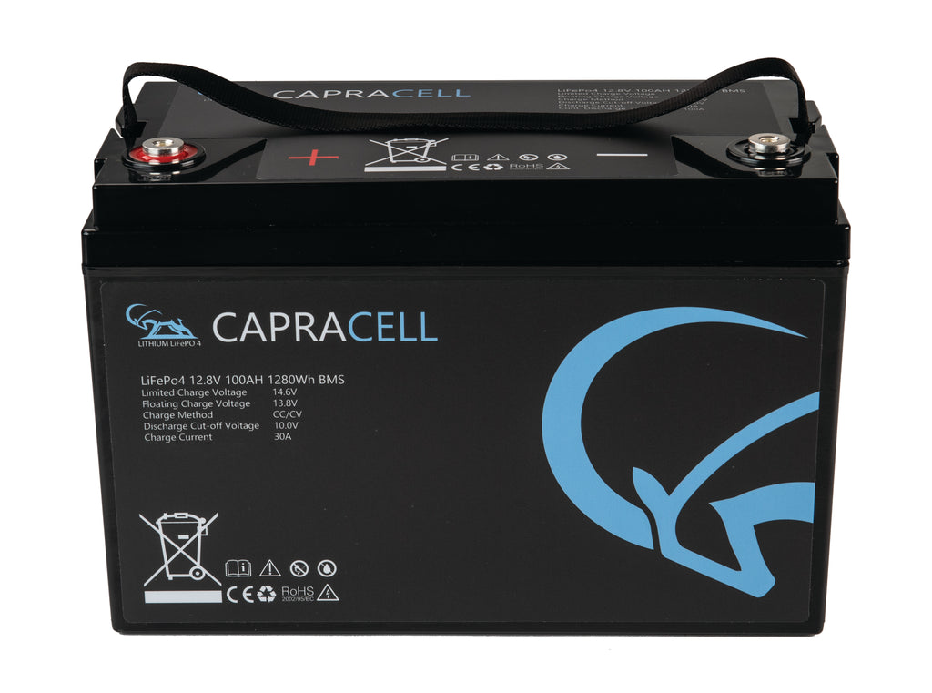 Capracell Lithium LiFePO4 100AH 12v Wohnmobil Boot Akku Batterie
